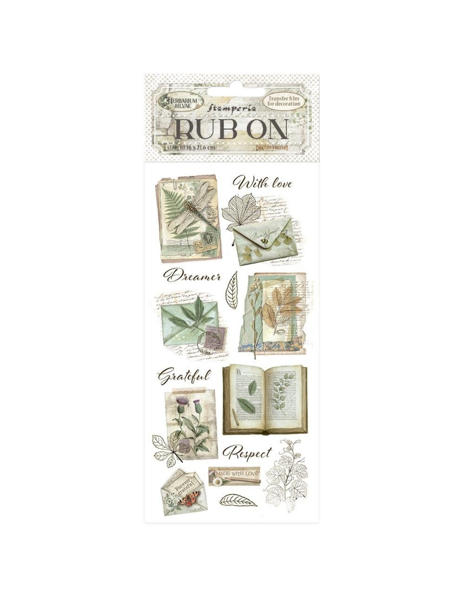 STAMPERIA STAMPERIA HERBARIUM SILVAE BOTANICAL BOOKS RUB-ON