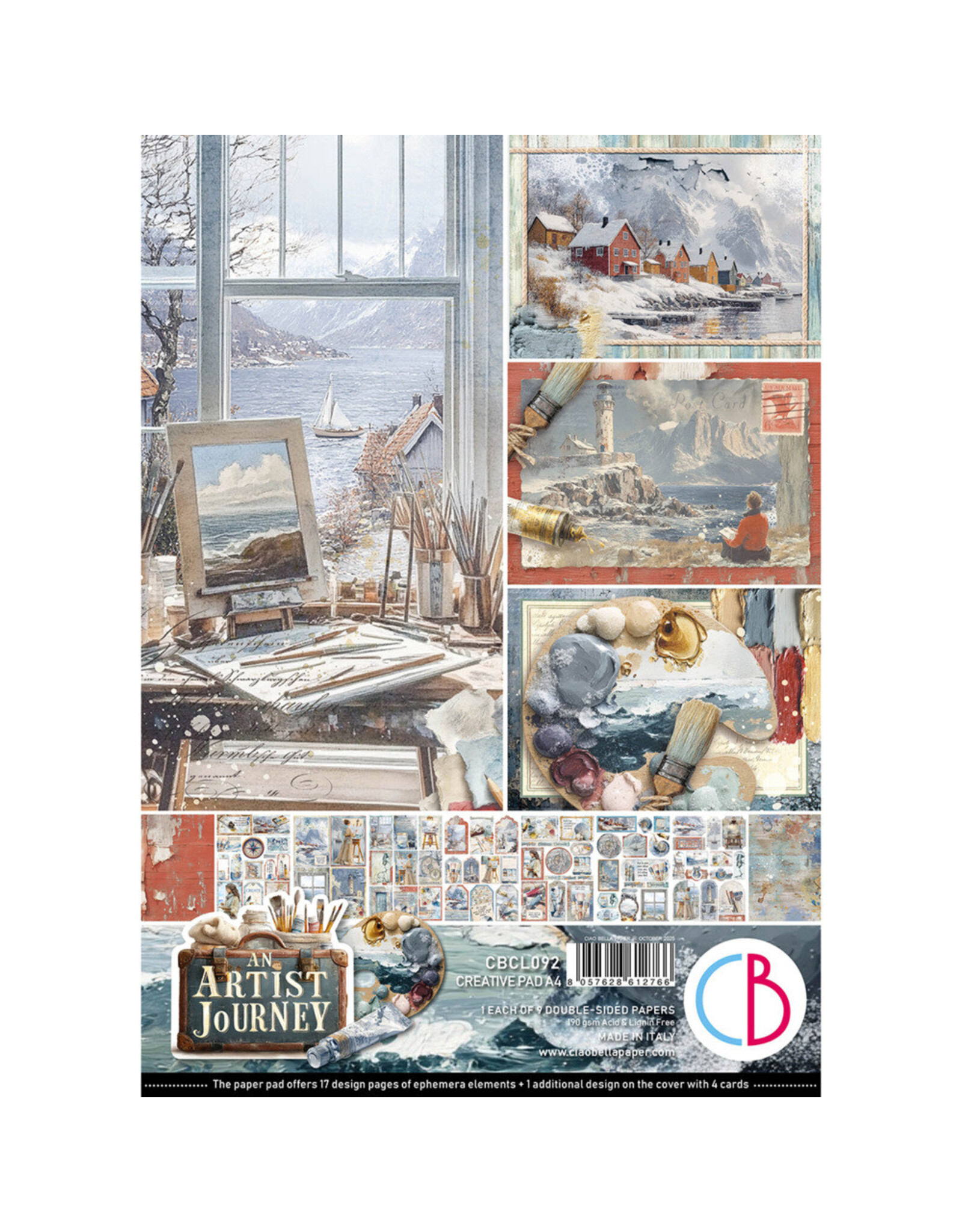 CIAO BELLA CIAO BELLA AN ARTIST JOURNEY A4 CREATIVE PAD 9 SHEETS