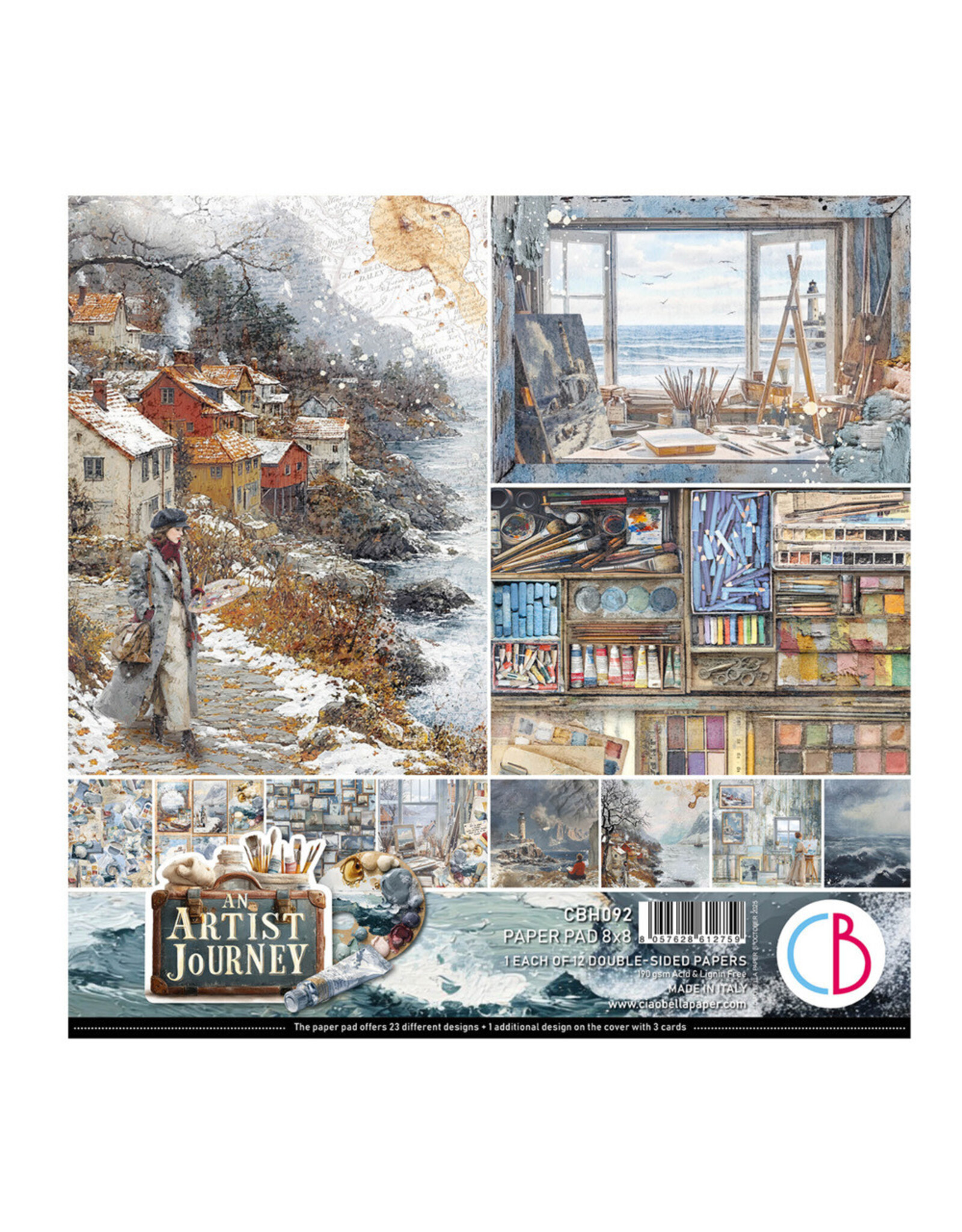 CIAO BELLA CIAO BELLA AN ARTIST JOURNEY 8x8 PAPER PAD 12 SHEETS