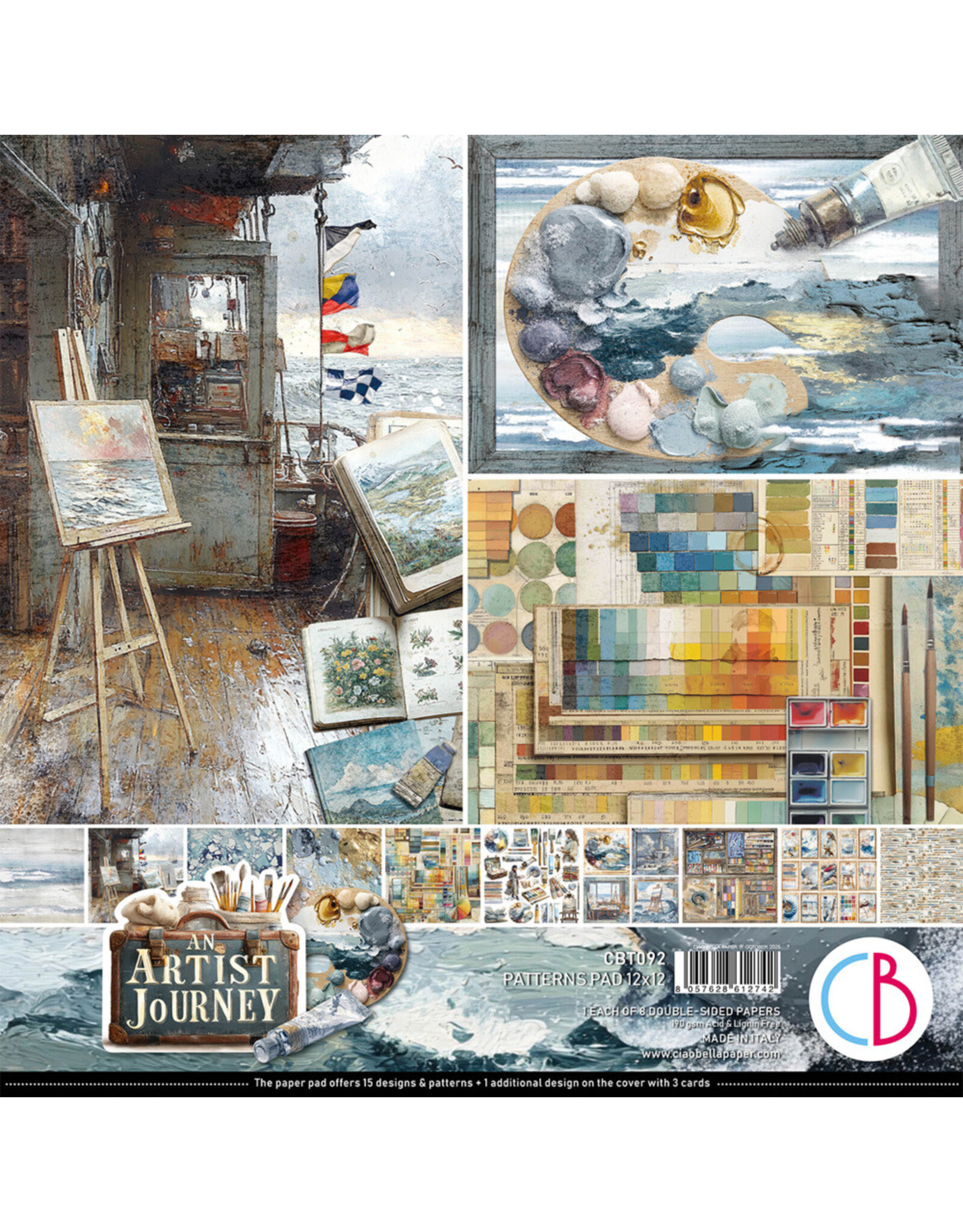 CIAO BELLA CIAO BELLA AN ARTIST JOURNEY 12x12 PATTERNS PAD 8 SHEETS