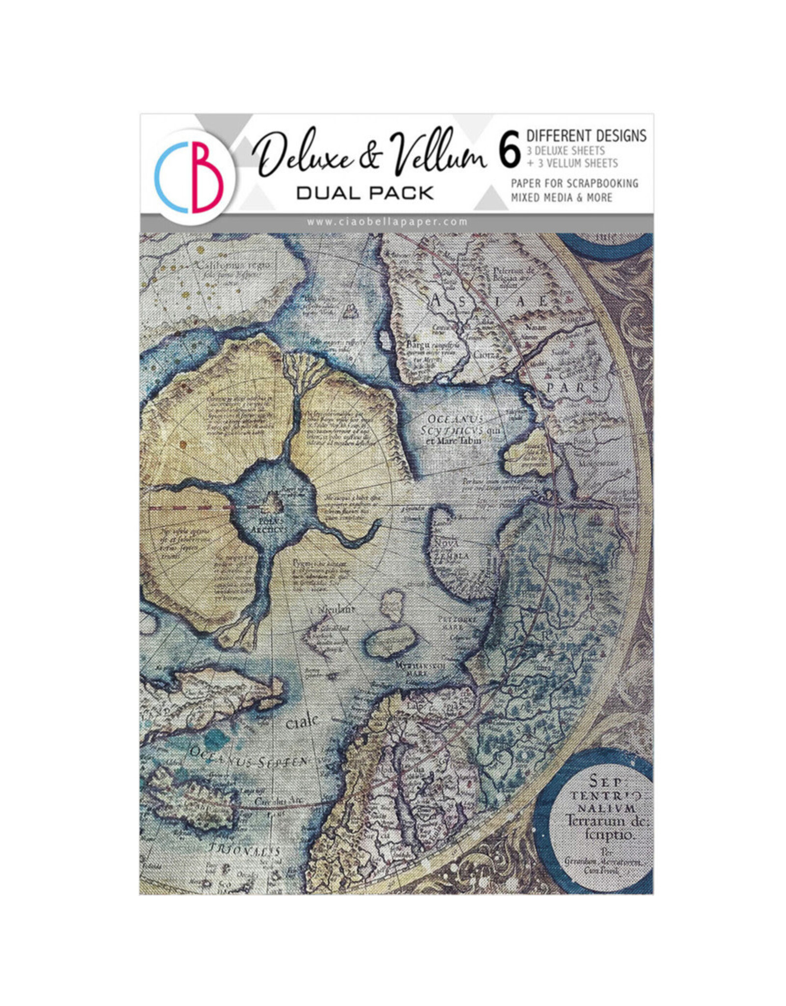 CIAO BELLA CIAO BELLA AN ARTIST JOURNEY A4 DELUXE SILVER & VELLUM MIXED PAPER PACK 6 SHEETS