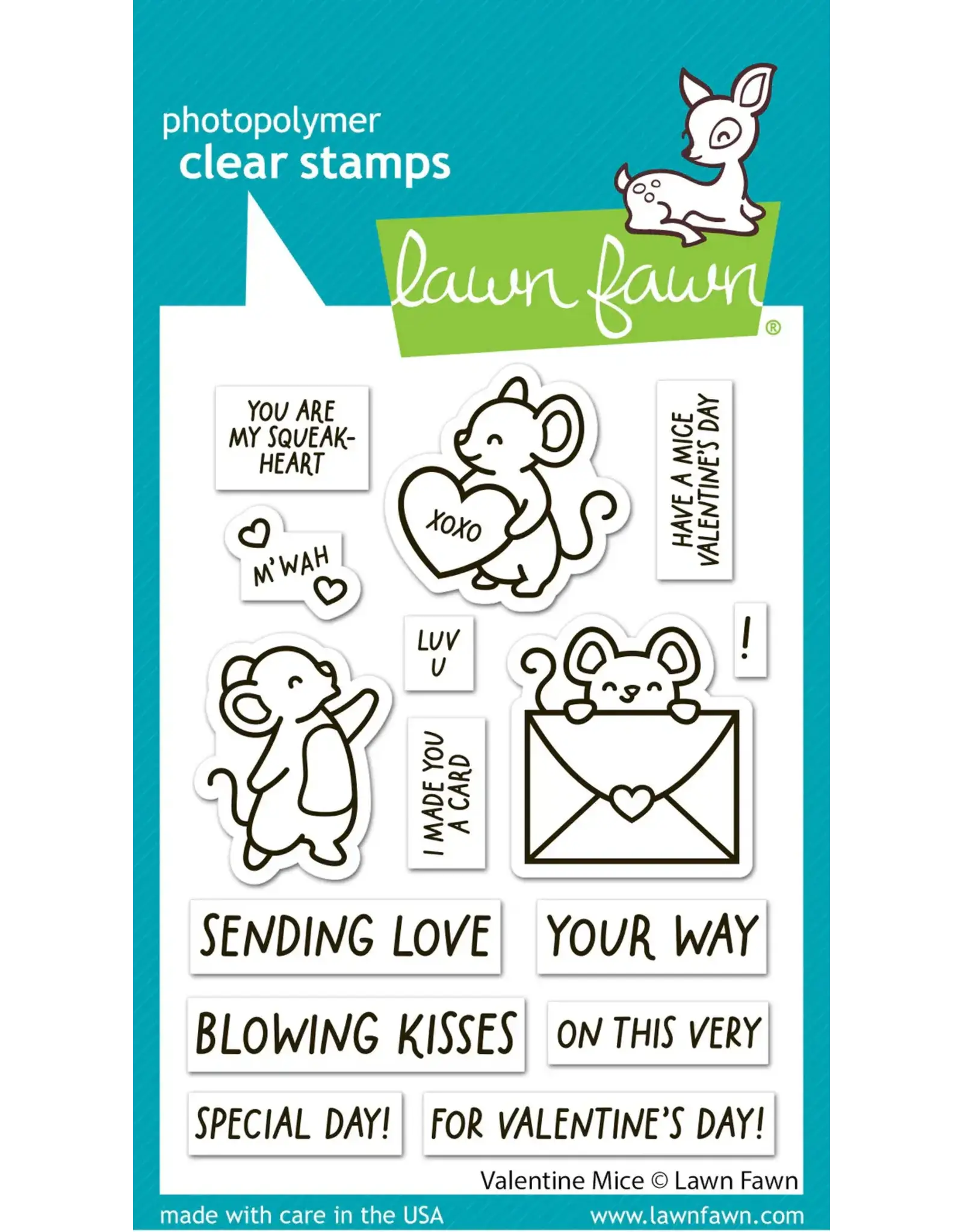 LAWN FAWN LAWN FAWN VALENTINE MICE CLEAR STAMP SET