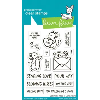LAWN FAWN LAWN FAWN VALENTINE MICE CLEAR STAMP SET