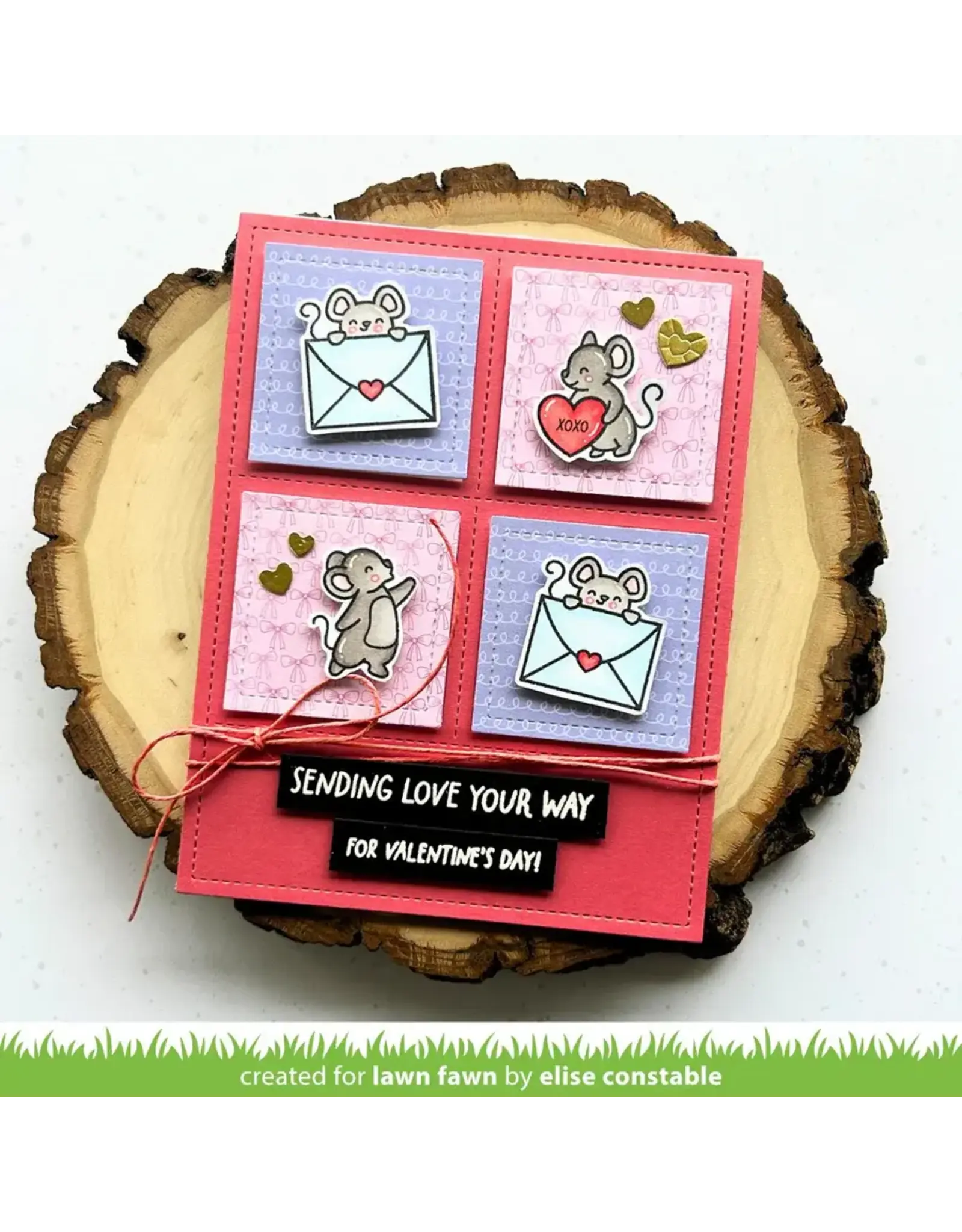 LAWN FAWN LAWN FAWN VALENTINE MICE CLEAR STAMP SET