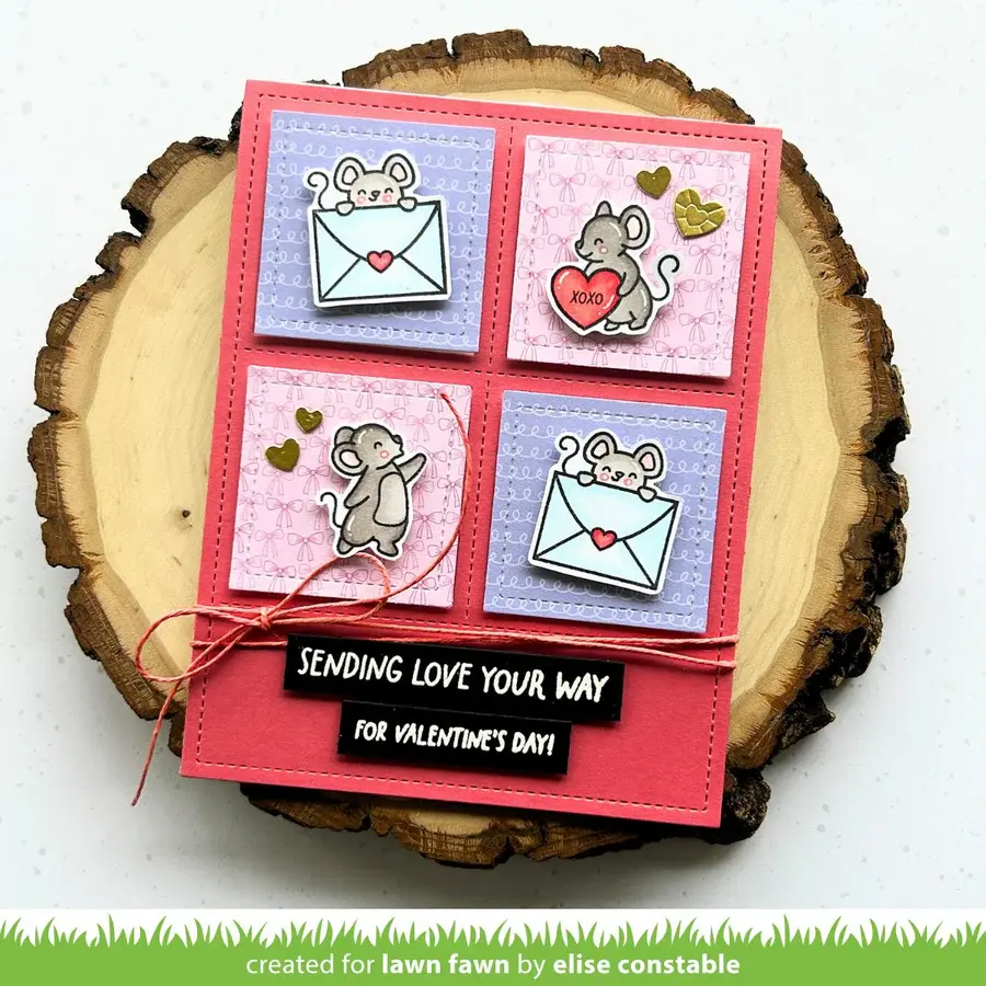 LAWN FAWN LAWN FAWN VALENTINE MICE CLEAR STAMP SET