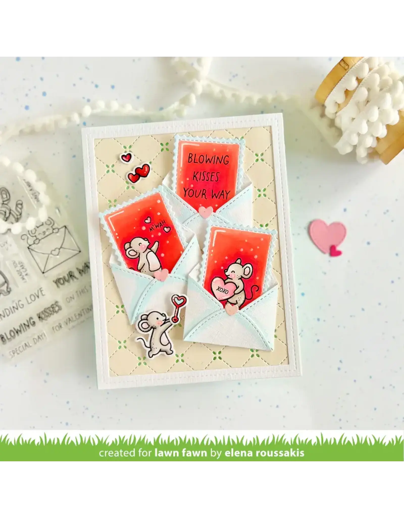 LAWN FAWN LAWN FAWN VALENTINE MICE CLEAR STAMP SET
