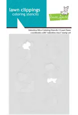 LAWN FAWN LAWN FAWN VALENTINE MICE COLORING STENCIL 2/PK