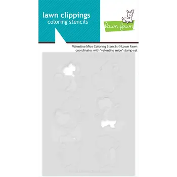 LAWN FAWN LAWN FAWN VALENTINE MICE COLORING STENCIL 2/PK