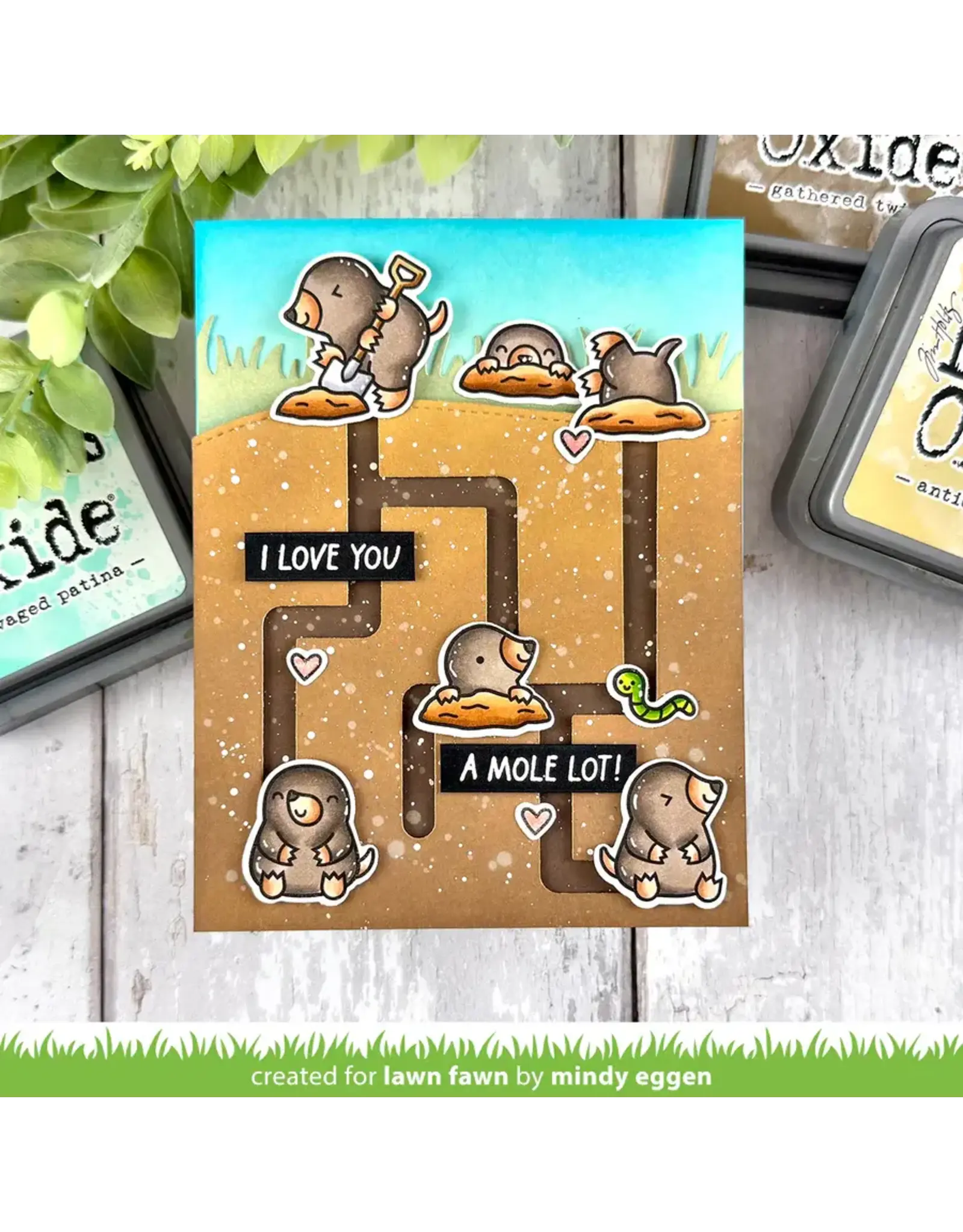 LAWN FAWN LAWN FAWN A MOLE LOT OF LOVE CLEAR STAMP SET