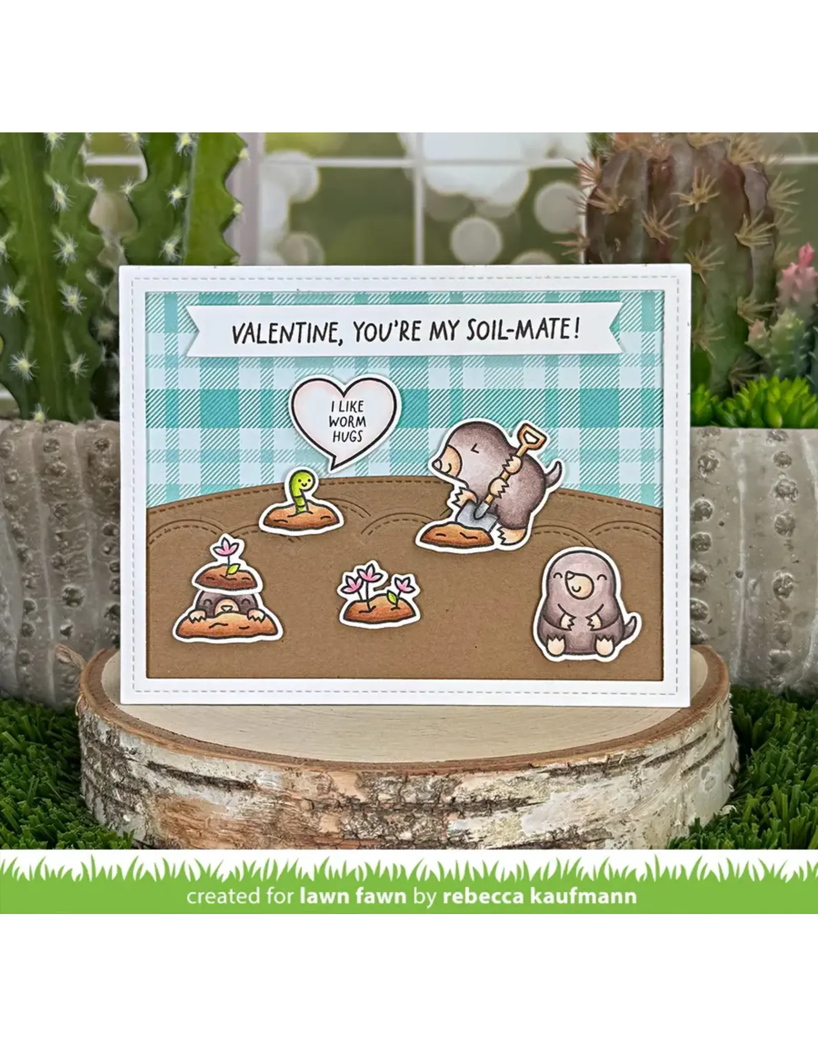 LAWN FAWN LAWN FAWN A MOLE LOT OF LOVE CLEAR STAMP SET