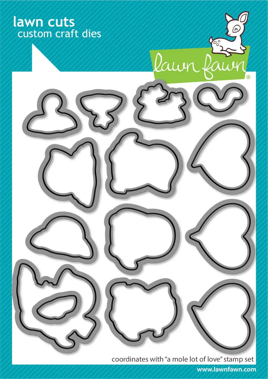 LAWN FAWN LAWN FAWN A MOLE LOT OF LOVE DIE SET