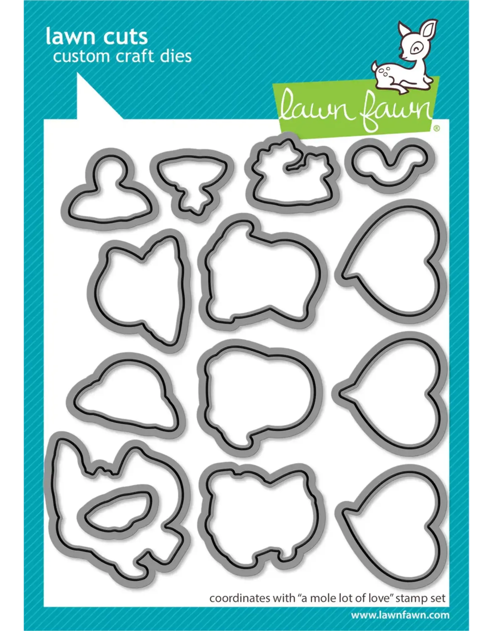 LAWN FAWN LAWN FAWN A MOLE LOT OF LOVE DIE SET