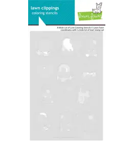 LAWN FAWN LAWN FAWN A MOLE LOT OF LOVE COLORING STENCIL 3/PK
