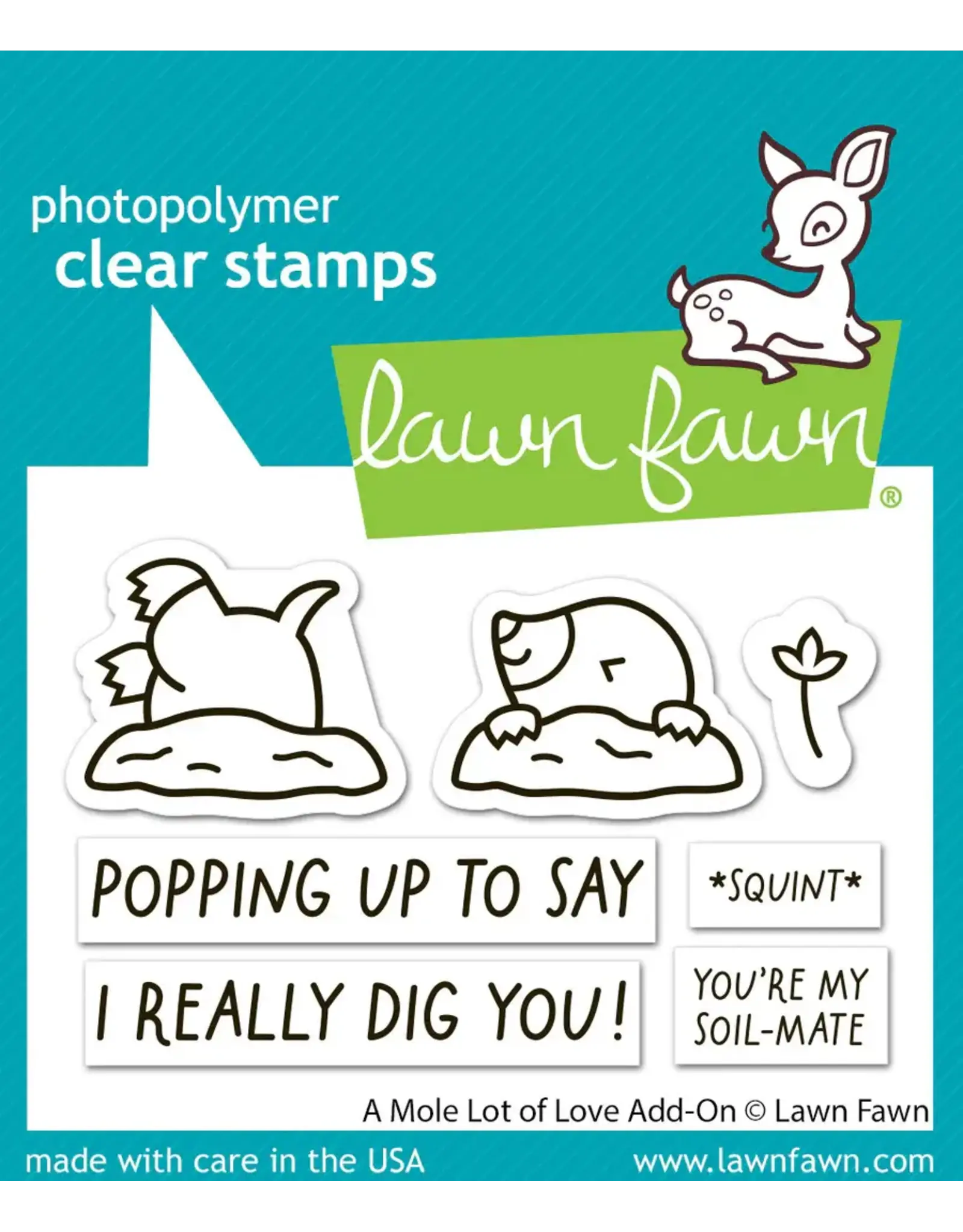 LAWN FAWN LAWN FAWN A MOLE LOT OF LOVE ADD-ON CLEAR STAMP SET