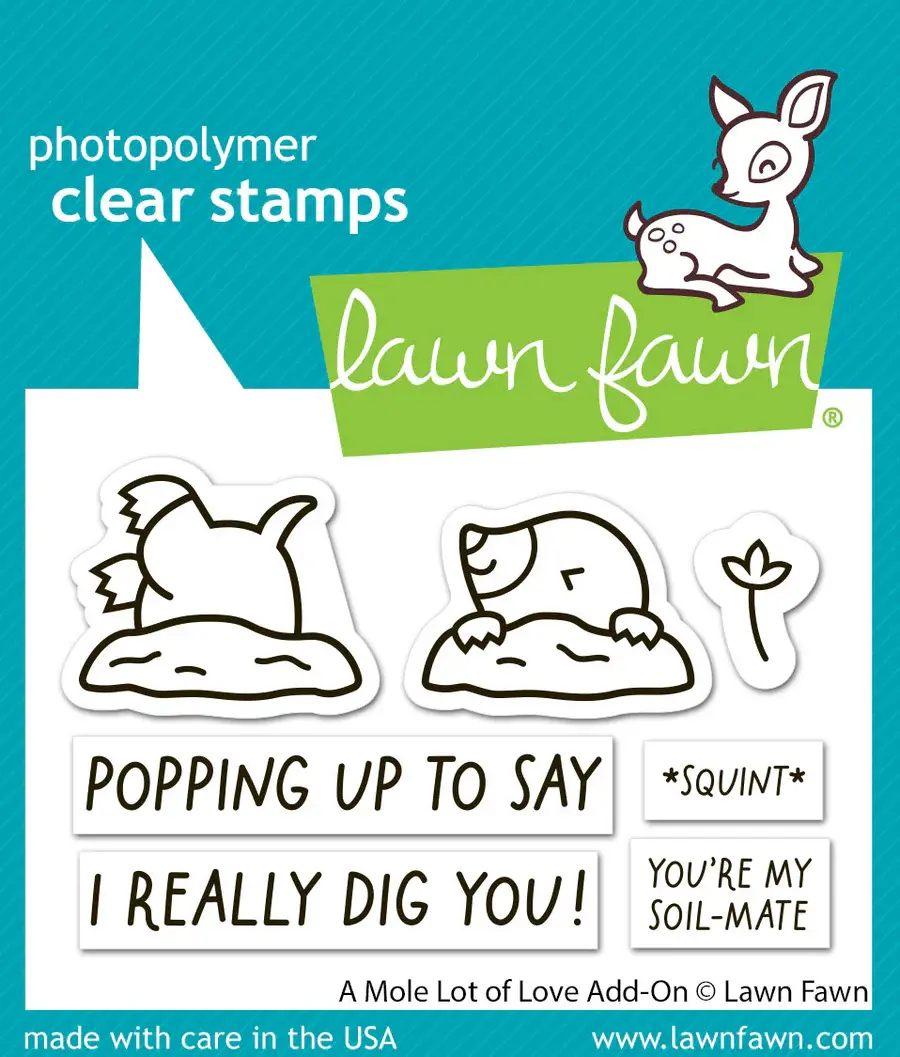 LAWN FAWN LAWN FAWN A MOLE LOT OF LOVE ADD-ON CLEAR STAMP SET