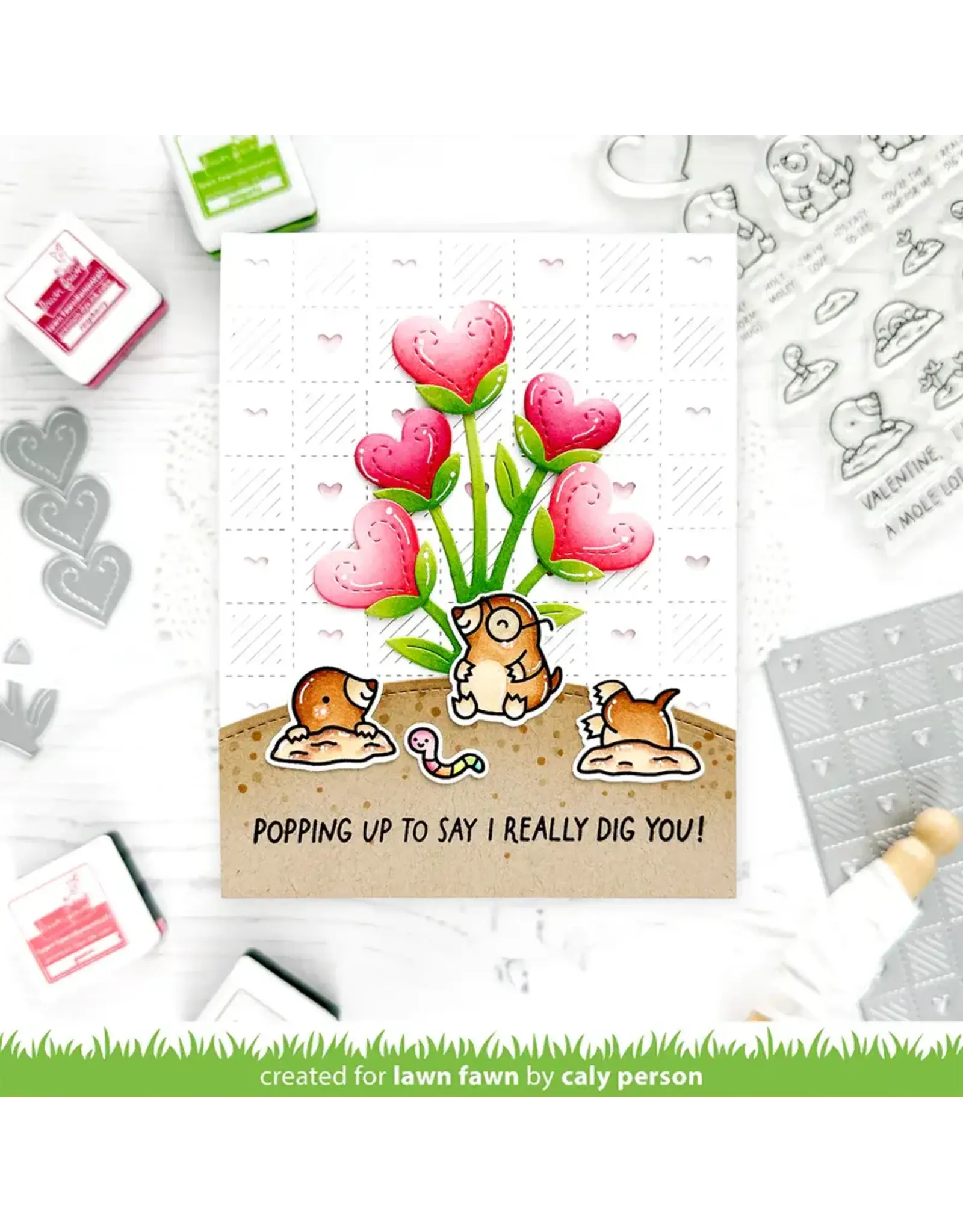 LAWN FAWN LAWN FAWN A MOLE LOT OF LOVE ADD-ON CLEAR STAMP SET