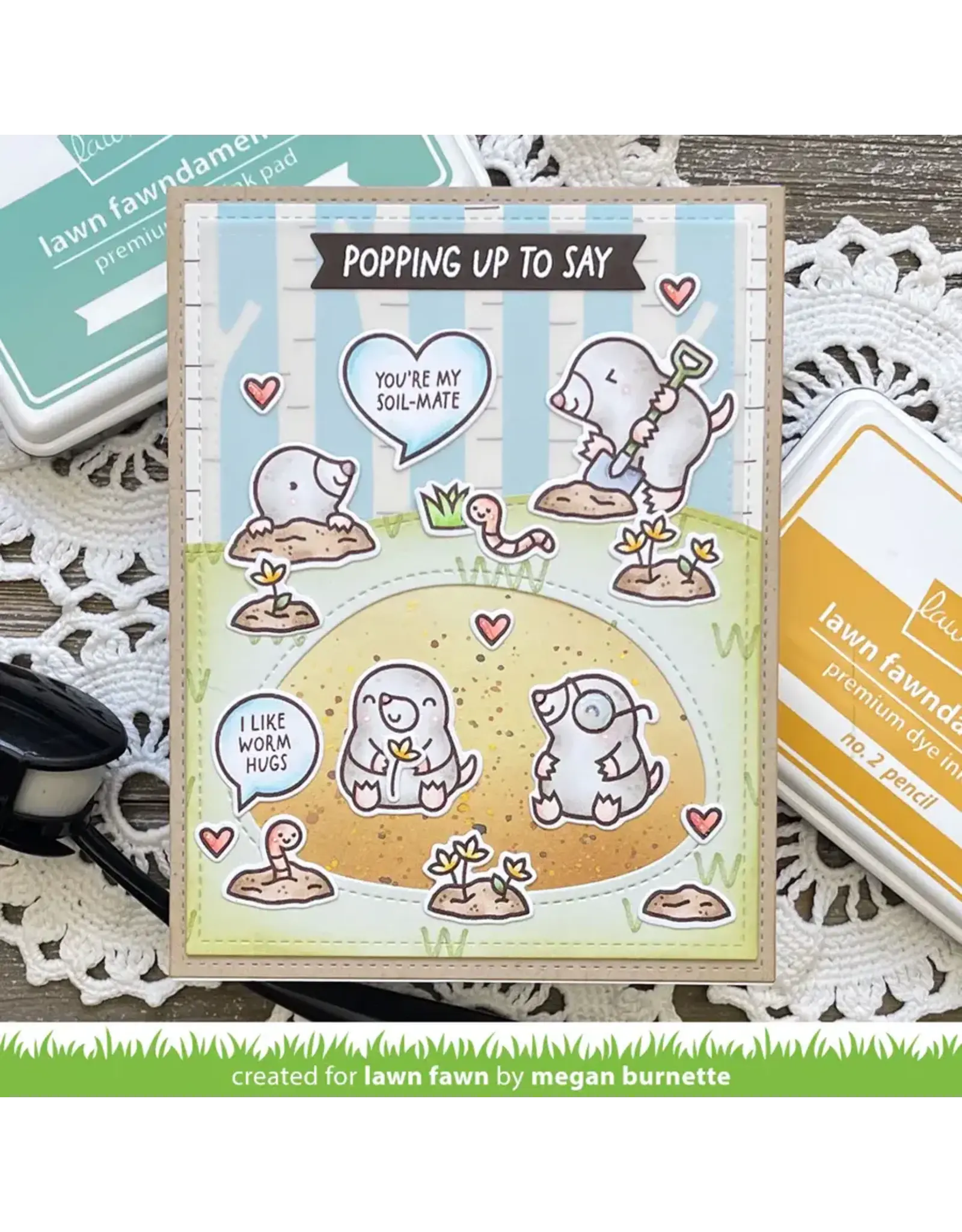 LAWN FAWN LAWN FAWN A MOLE LOT OF LOVE ADD-ON CLEAR STAMP SET