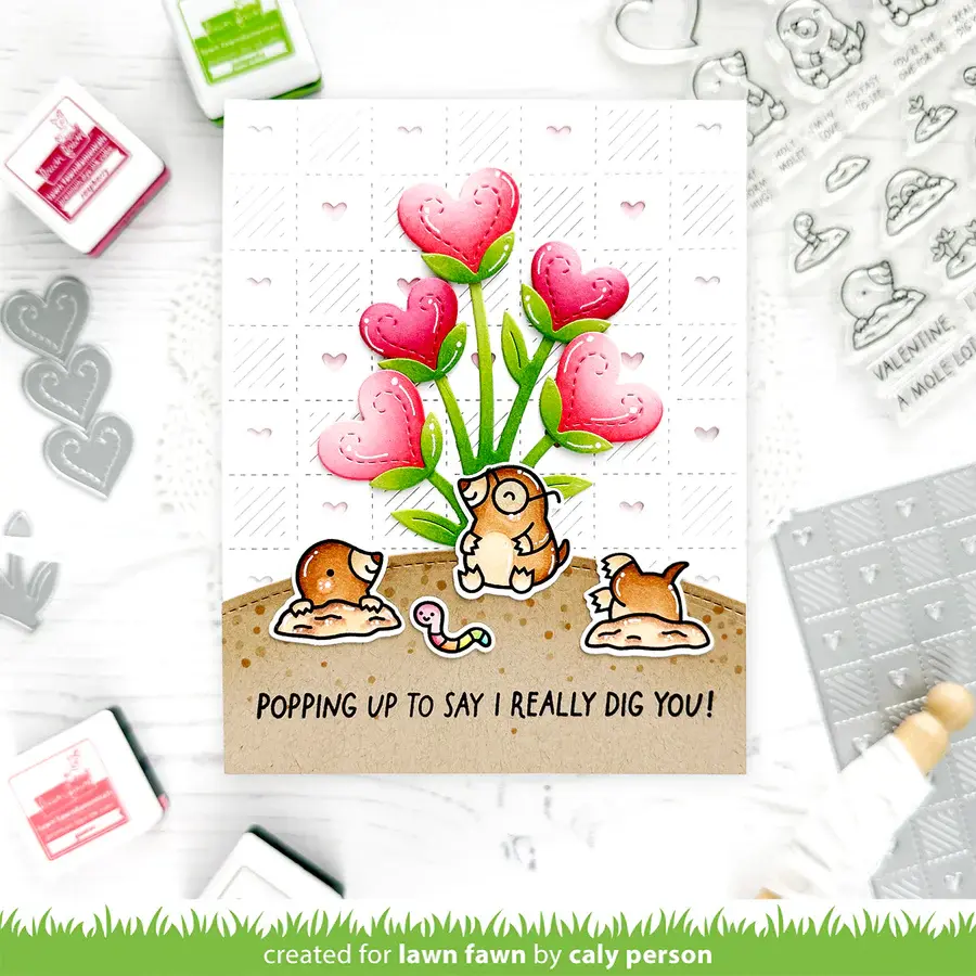 LAWN FAWN LAWN FAWN A MOLE LOT OF LOVE ADD-ON CLEAR STAMP SET