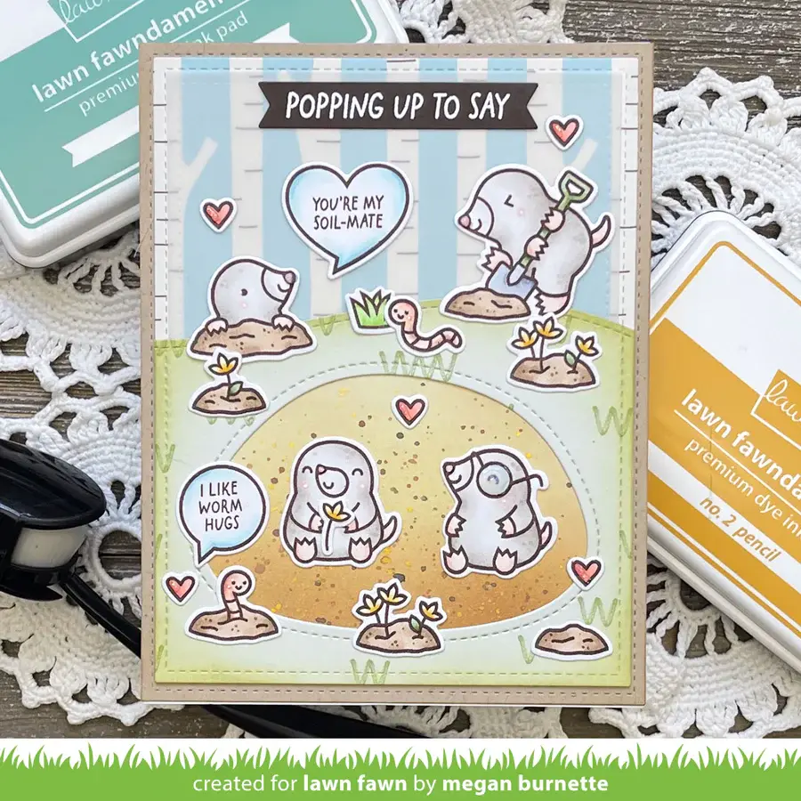LAWN FAWN LAWN FAWN A MOLE LOT OF LOVE ADD-ON CLEAR STAMP SET