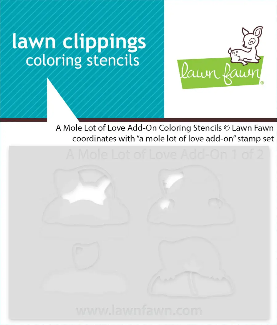 LAWN FAWN LAWN FAWN A MOLE LOT OF LOVE ADD-ON COLORING STENCIL 2/PK