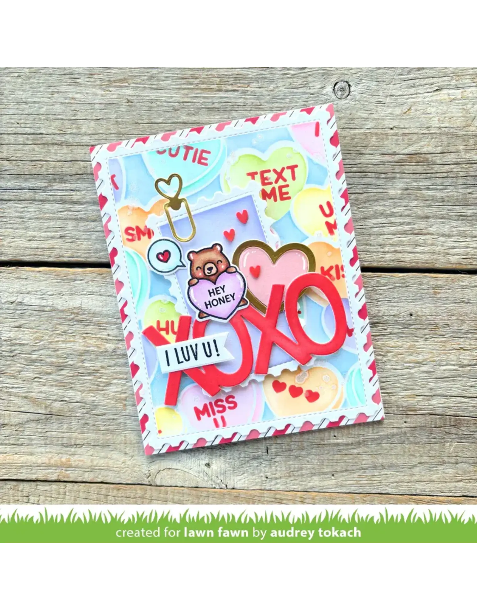 LAWN FAWN LAWN FAWN CRITTER CONVERSATION HEARTS CLEAR STAMP SET