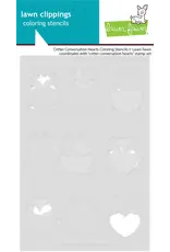 LAWN FAWN LAWN FAWN CRITTER CONVERSATION HEARTS COLORING STENCIL 2/PK