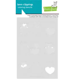 LAWN FAWN LAWN FAWN CRITTER CONVERSATION HEARTS COLORING STENCIL 2/PK