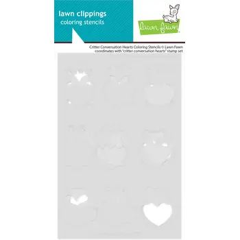 LAWN FAWN LAWN FAWN CRITTER CONVERSATION HEARTS COLORING STENCIL 2/PK