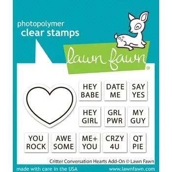 LAWN FAWN LAWN FAWN CRITTER CONVERSATION HEARTS ADD-ON CLEAR STAMP SET