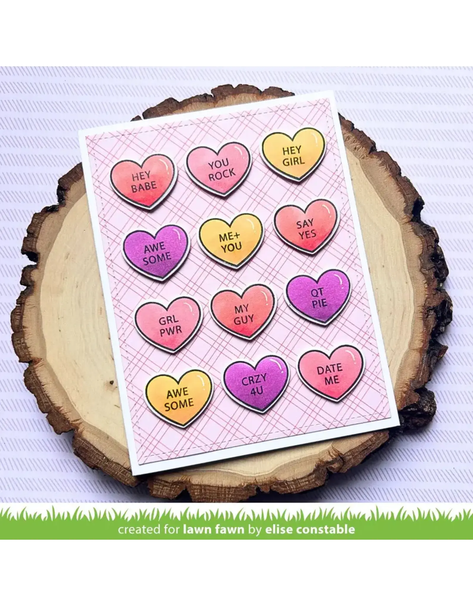 LAWN FAWN LAWN FAWN CRITTER CONVERSATION HEARTS ADD-ON CLEAR STAMP SET