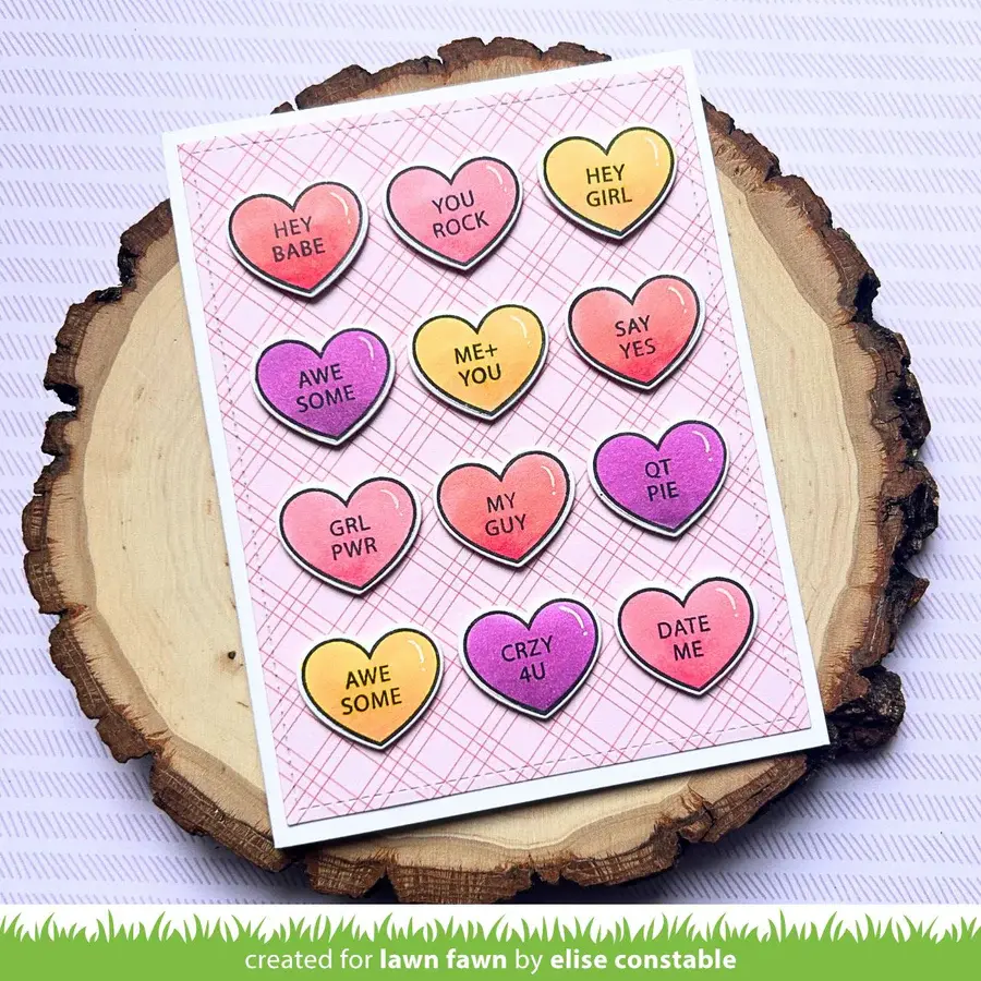 LAWN FAWN LAWN FAWN CRITTER CONVERSATION HEARTS ADD-ON CLEAR STAMP SET