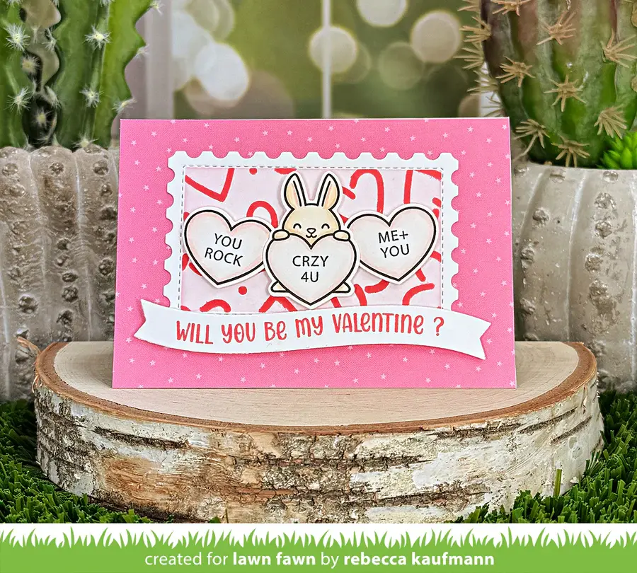LAWN FAWN LAWN FAWN CRITTER CONVERSATION HEARTS ADD-ON CLEAR STAMP SET