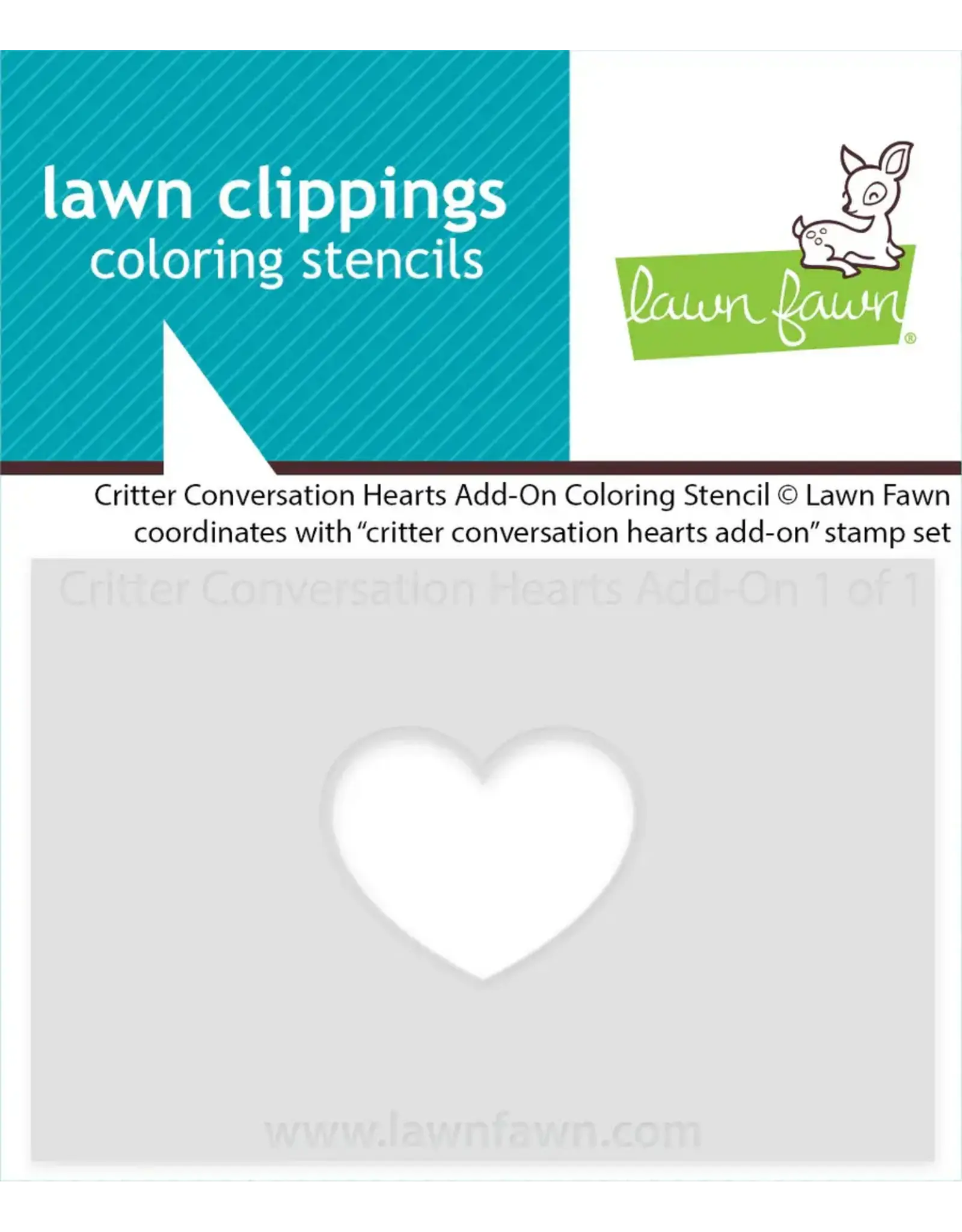 LAWN FAWN LAWN FAWN CRITTER CONVERSATION HEARTS ADD-ON COLORING STENCIL