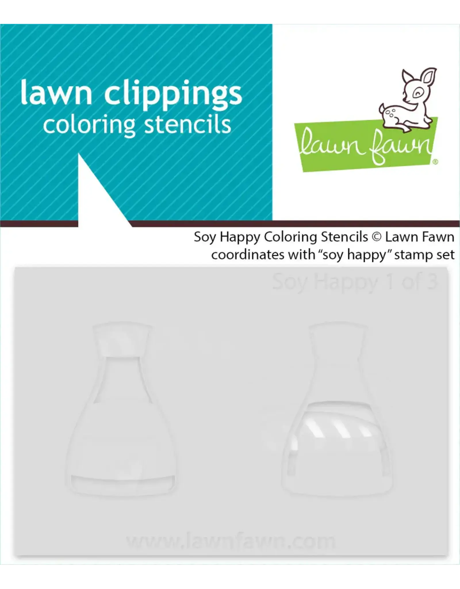 LAWN FAWN LAWN FAWN SOY HAPPY COLORING STENCIL 3/PK