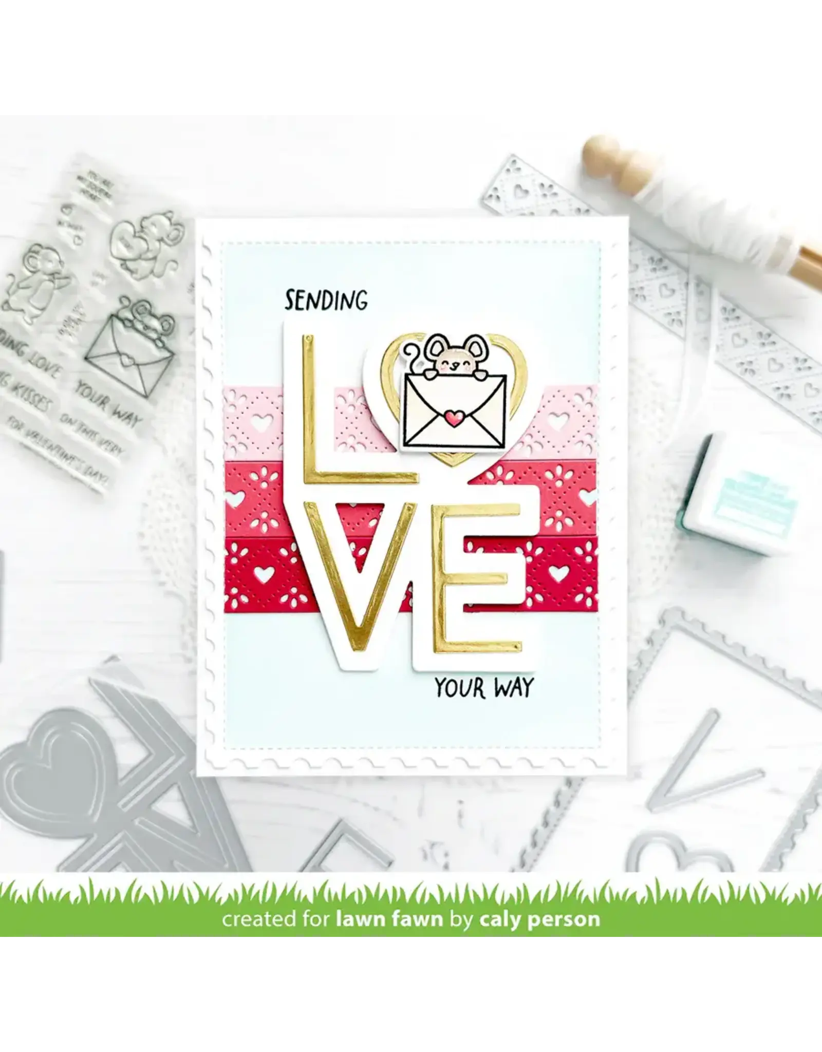 LAWN FAWN LAWN FAWN QUILTED HEART BORDER DIE