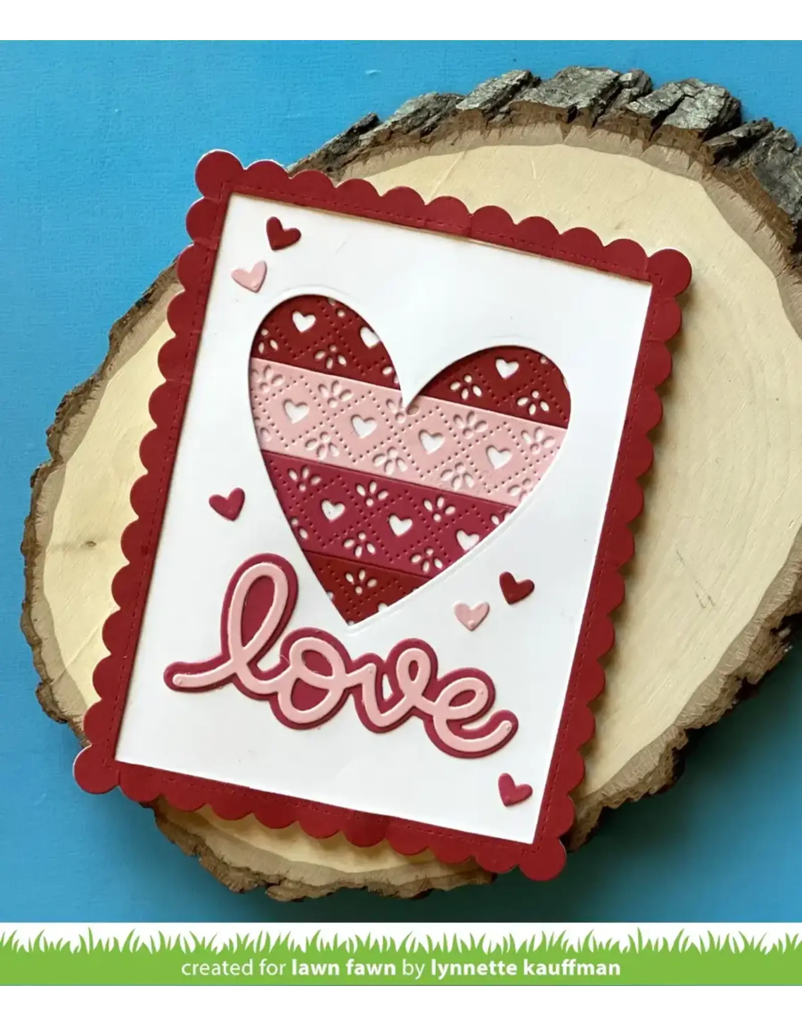 LAWN FAWN LAWN FAWN QUILTED HEART BORDER DIE