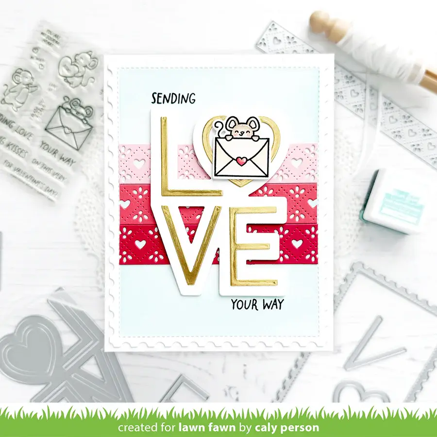 LAWN FAWN LAWN FAWN QUILTED HEART BORDER DIE