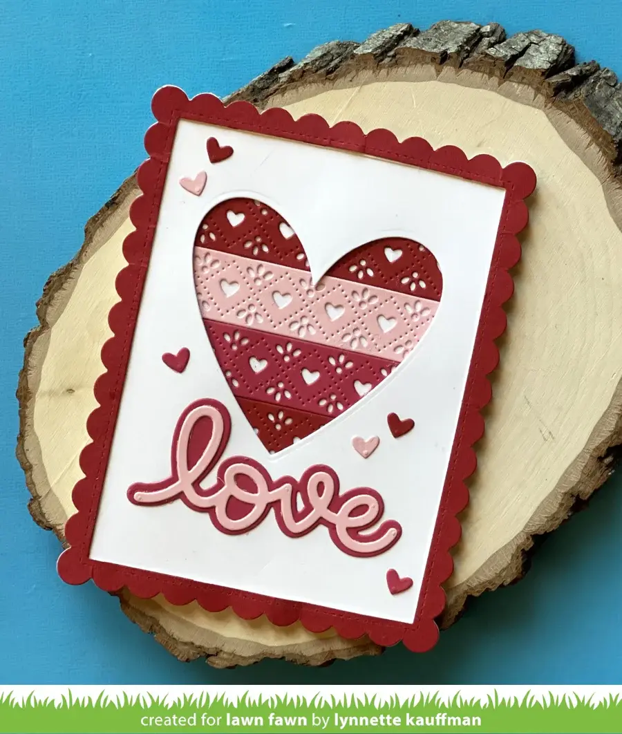 LAWN FAWN LAWN FAWN QUILTED HEART BORDER DIE
