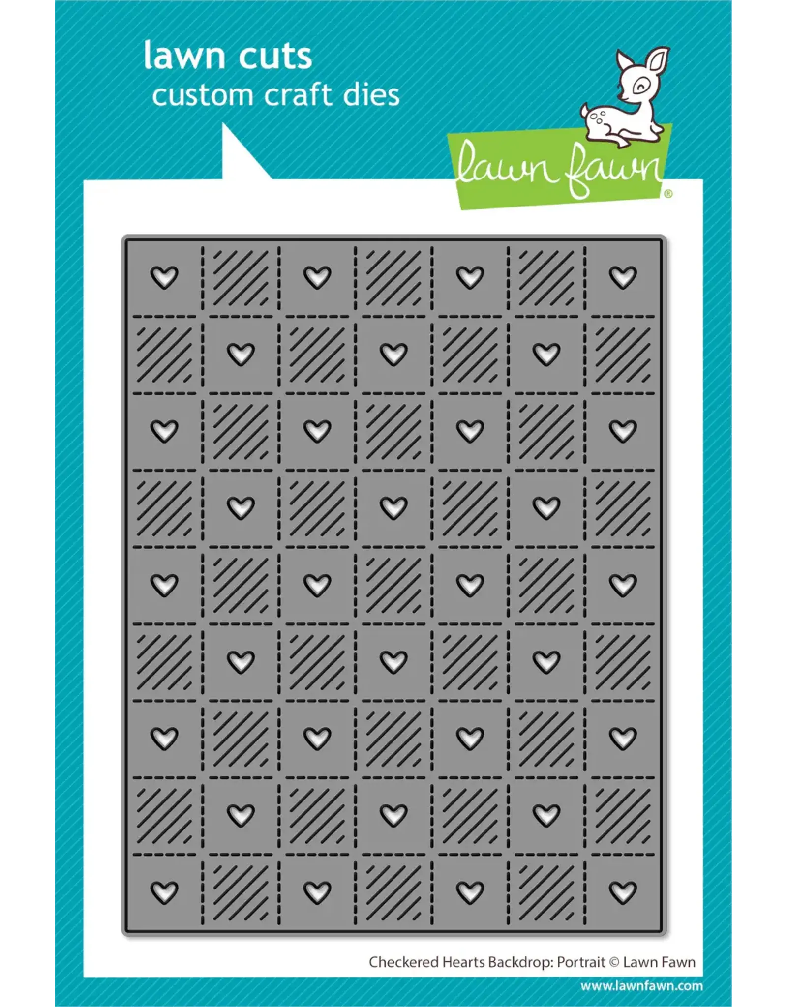 LAWN FAWN LAWN FAWN CHECKERED HEARTS BACKDROP: PORTRAIT DIE