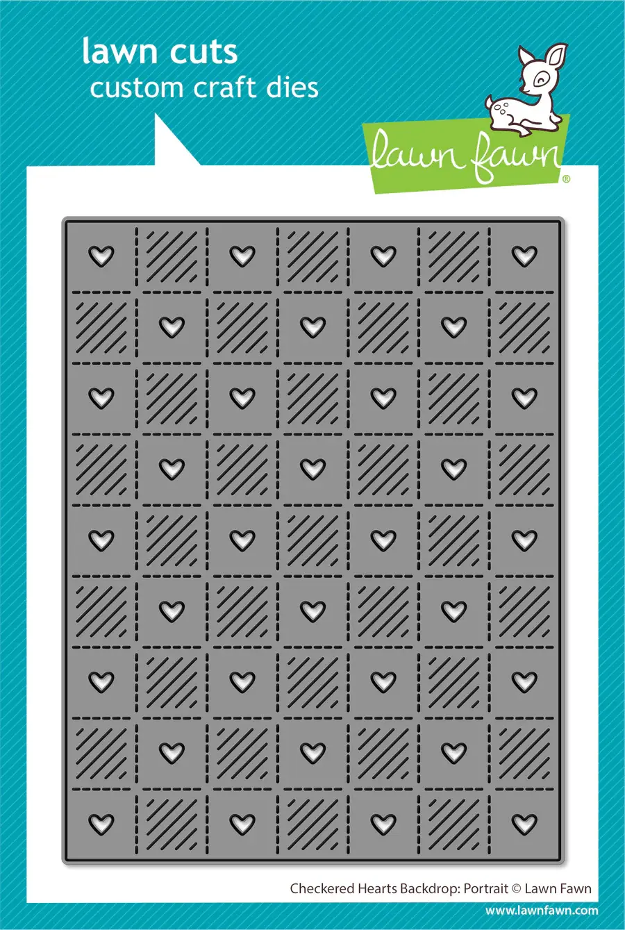 LAWN FAWN LAWN FAWN CHECKERED HEARTS BACKDROP: PORTRAIT DIE