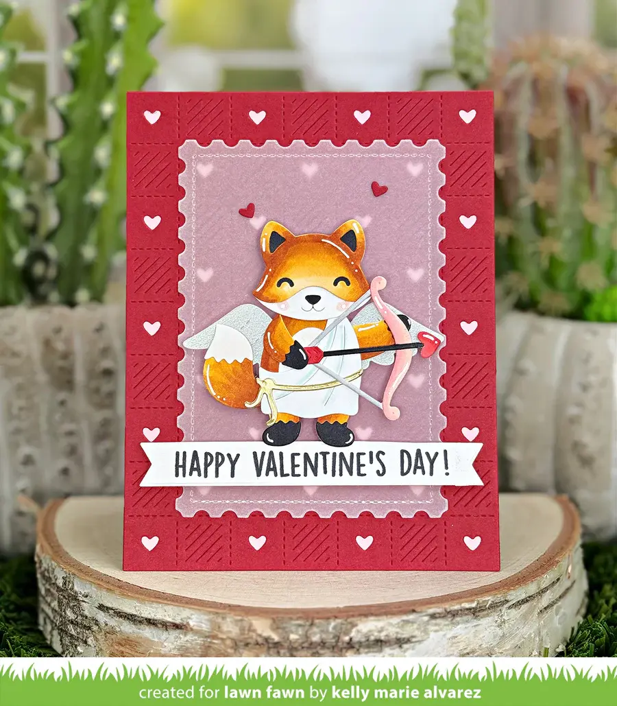 LAWN FAWN LAWN FAWN CHECKERED HEARTS BACKDROP: PORTRAIT DIE