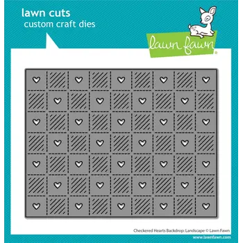 LAWN FAWN LAWN FAWN CHECKERED HEARTS BACKDROP: LANDSCAPE DIE