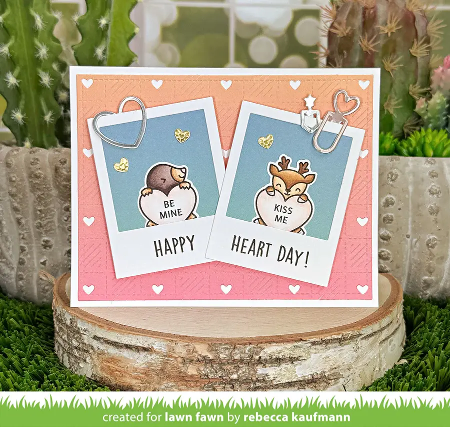 LAWN FAWN LAWN FAWN CHECKERED HEARTS BACKDROP: LANDSCAPE DIE