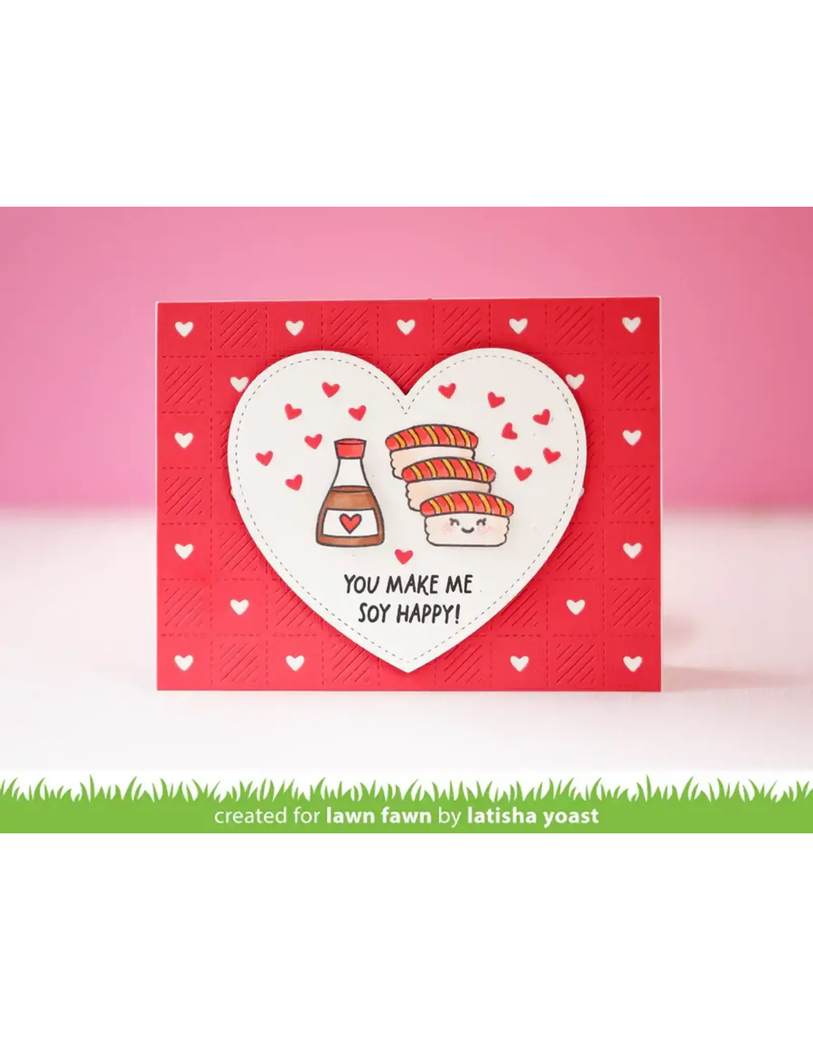 LAWN FAWN LAWN FAWN CHECKERED HEARTS BACKDROP: LANDSCAPE DIE