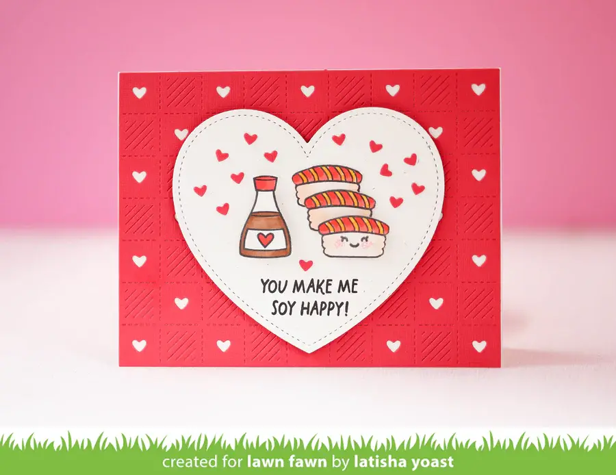 LAWN FAWN LAWN FAWN CHECKERED HEARTS BACKDROP: LANDSCAPE DIE