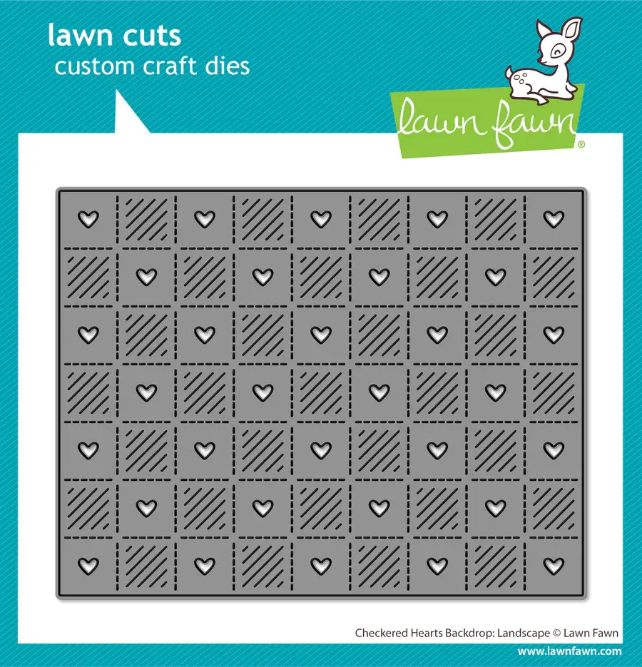 LAWN FAWN LAWN FAWN CHECKERED HEARTS BACKDROP: LANDSCAPE DIE
