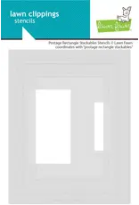 LAWN FAWN LAWN FAWN POSTAGE RECTANGLE STACKABLES STENCIL SET