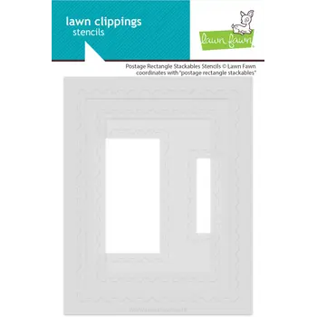 LAWN FAWN LAWN FAWN POSTAGE RECTANGLE STACKABLES STENCIL SET