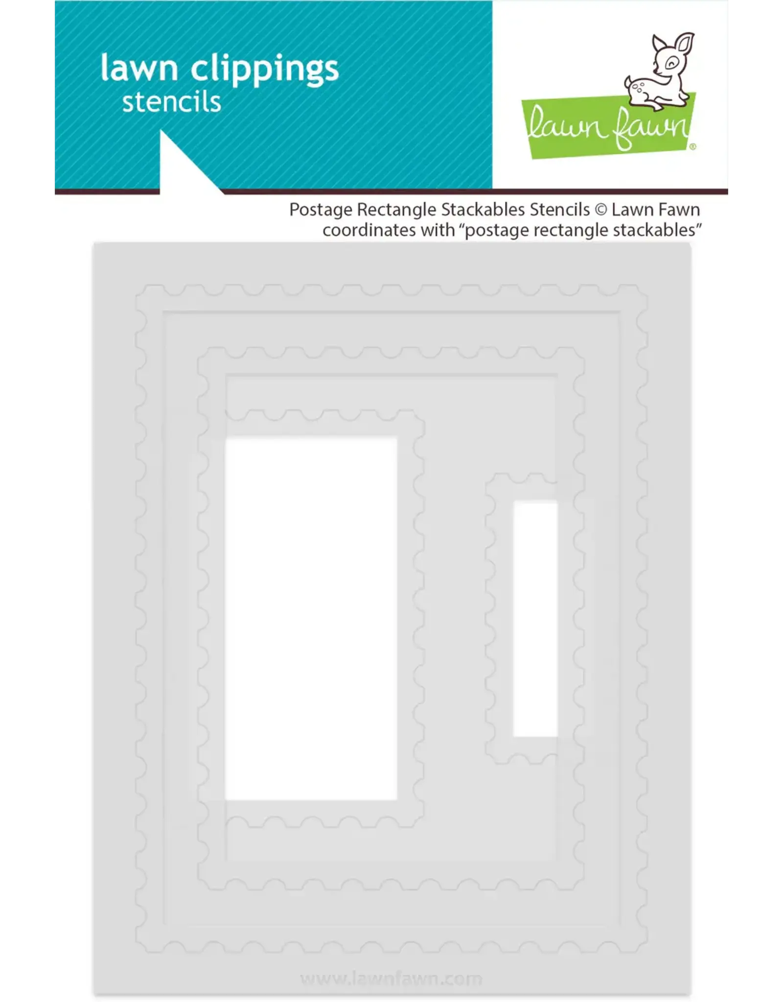 LAWN FAWN LAWN FAWN POSTAGE RECTANGLE STACKABLES STENCIL SET