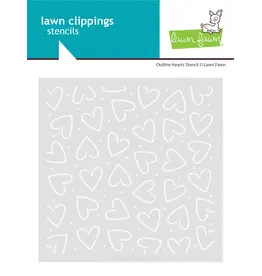 LAWN FAWN LAWN FAWN OUTLINE HEARTS 6x6 STENCIL